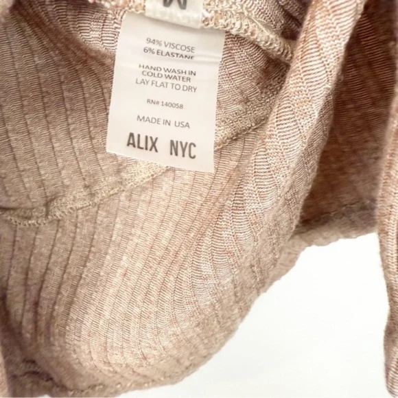 Alix NYC Inez Top In Chestnut Long Sleeve Size Medium Open Front Ribbed Revolve - Picture 7 of 8